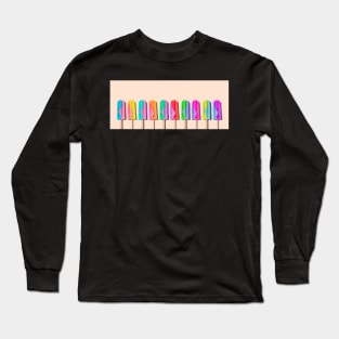 Row of rainbow-colored icecream lollies Long Sleeve T-Shirt